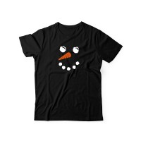 Смешная модная футболка для мужчин с длинным рукавом с принтом "Лицо снеговика с морковкой и точками"