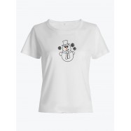 Прикольная футболка с принтом Снеговик | Женская оригинальная и стильная футболка