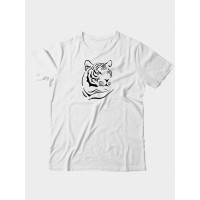 Прикольная футболка с принтом Тигр | Мужская оригинальная и стильная футболка