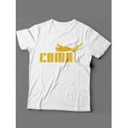 Мужская футболка с прикольным принтом "Coma"