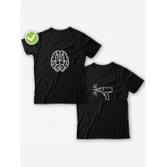 Парная футболка для двоих "Мозг / Сверлю"