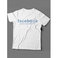 Мужская футболка с прикольным принтом "Facebook wasting live since 2004"