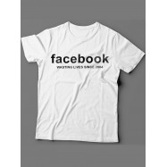 Мужская футболка с прикольным принтом "Facebook wasting live since 2004"