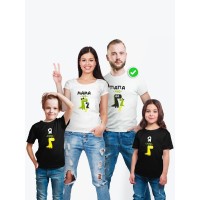 Футболки family look для всей семьи с принтом Заврики | Прикольные одинаковые семейные футболки