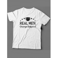 Мужская футболка с прикольным принтом "Real man change diapers"