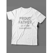 Мужская футболка с прикольным принтом "Proud father of a few dumbass kids "