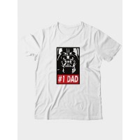 Прикольная футболка с принтом Dad #1 | Смешная и оригинальная футболка