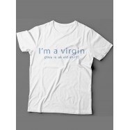 Мужская футболка с прикольным принтом "I'm a virgin"