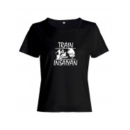 Женская футболка для тренировок спорта и на каждый день с рисунком Train insaiyan