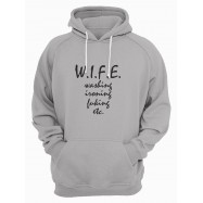 Женское худи со смешным принтом "W. I. F. E."