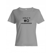 Футболка женская со смешным принтом Worlds #0 Programmer | Модная, прикольная и стильная футболка