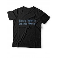Мужская футболка с прикольным принтом "Save water drink wine"
