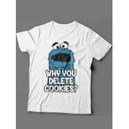 Мужская футболка с прикольным принтом "Why you delete cookies?"