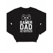 Модный свитшот - толстовка без капюшона с принтом "I'm a gamer dad (like normal dad)"