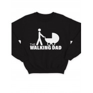 Модный свитшот - толстовка без капюшона с принтом "The walking dad"