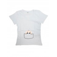 Женская футболка с прикольным принтом "Малыш и кармашек"