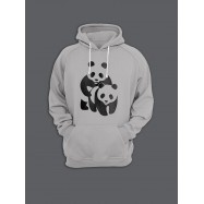 Модная толстовка с капюшоном - худи с принтом "Panda on panda"