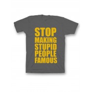 Мужская футболка с прикольным принтом "Stop making stupid people famous"