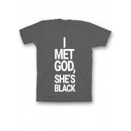 Мужская футболка с прикольным принтом "I met god she is"