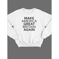Модный женский свитшот со смешными надписями / Оригинальный принт на свитшоте Make America