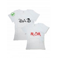 Парные футболки для мужа и жены, для парня и девушки с надписью Dad&Mom/для двоих