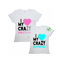 Парные футболки для парня и девушки Crazy girlfriend &boyfriend/для двоих
