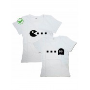 Оригинальные парные футболки для двух влюбленных / Семейный Лук с принтом Pacman
