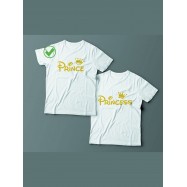Парные футболки для молодоженов и для двоих влюбленных, для мужа и жены Prince&princess