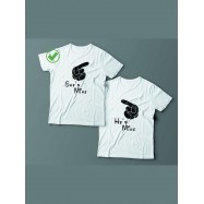 Парные футболки для мужа и жены, для парня и девушки с надписью Mine/для двоих с принтом