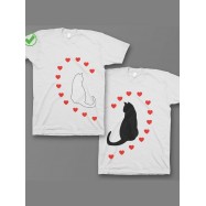 Парные футболки с надписями Влюбленные коты