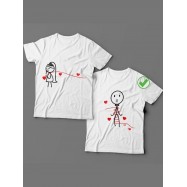 Парные футболки для мужа и жены, для парня и девушки с милыми рисунками/для двоих