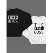 Парный свитшот для двоих с принтом "The boss & The real boss"