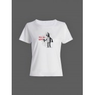 Прикольная женская футболка с оригинальным рисунком/Смешная с надписью Kill all huma