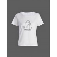 Модная женская футболка принтом надпись