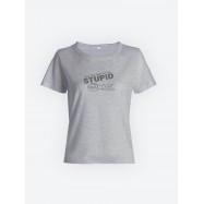 Модная женская футболка с принтом «Stupid».
