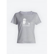 Качественная хлопковая футболка для женщин Android / Прикольные надписи на футболках