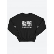 Мужской свитшот с принтом "Zombies eat brains"