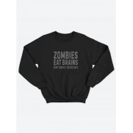 Мужской свитшот с принтом "Zombies eat brains"