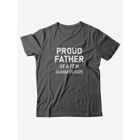 Прикольная мужская футболка с принтом для папы Proud father/Смешная хлопковая с надписями