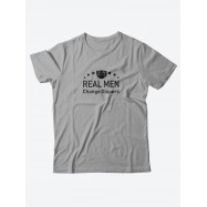 Стильная мужская футболка с надписью Real man / Подарок мужчине оригинальные необычные футболки