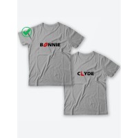 Красивые парные футболки с надписями/для влюбленных с принтом Bonnie&Clyde
