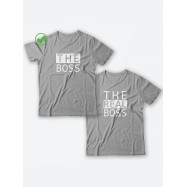 Парные футболки для мужа и жены, для парня и девушки The boss/для двоих с принтом