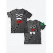 Красивые парные футболки с надписями/для влюбленных с принтом Усики & Бантики