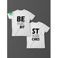 Парные футболки для подруг, сестер с надписью Best bitches/для двоих с принтом