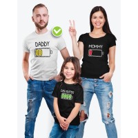 Футболка Family Look для всей семьи с принтом "Daddy / Mommy / Daughter"