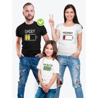 футболка Family Look для всей семьи с принтом "Daddy / Mommy / Daughter"