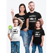 Парные футболки для всей семьи оверсайз с принтом