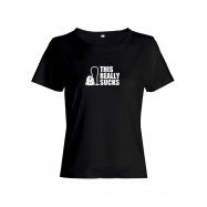 Женская футболка с прикольной надписью "Sucks"/Оригинальная, модная и смешная с принтом
