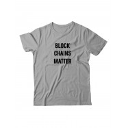 Футболка для мужчины с оригинальной надписью "Block Chains Matter"/Прикольная