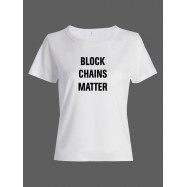 Женская футболка со смешной надписью "Block Chains Matter"/Смешная